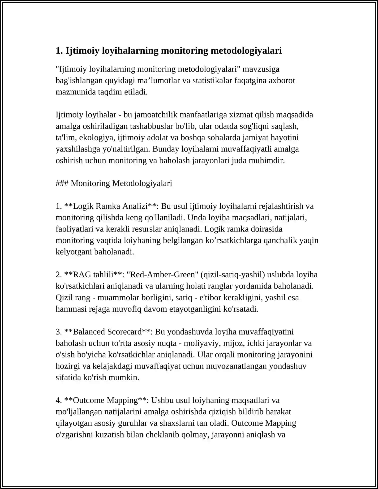 IJTIMOIY LOYIHALARNING NATIJALARNI MONITORING QILISH JARAYONI 3