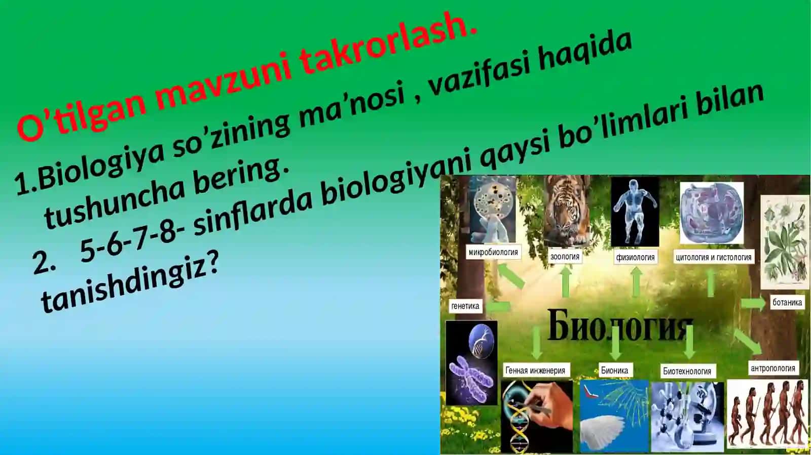 Tirik organizmlarni o’ziga xos xususiyatlari 3