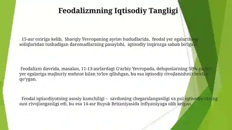 Feodal jamiyati va uning yimirilish davridagi iqtisodiy ta'limotlar 3