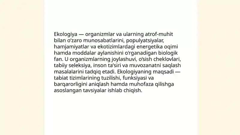 Ekologiya tushunchasi 3