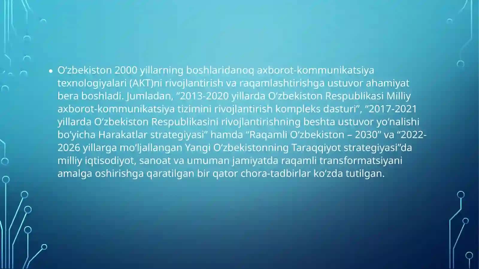 Raqamlashtirish-YangiO’ZBEKISTON TARAQQIYOTINING MUHIM «DRAYVERI» 3
