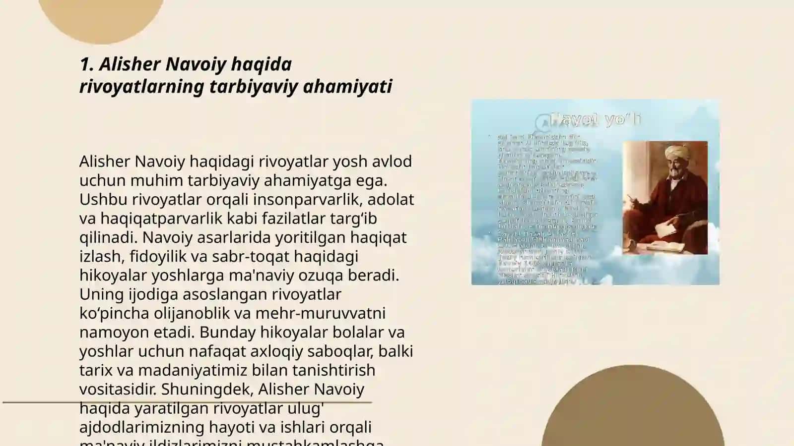 Alisher Navoiy haqidagi rivoyatlarning bolalar tarbiyasiga tasiri 3