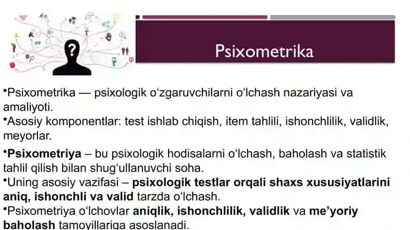 PSIXOMETRIKADA MEYOR MUAMMOSI VA TEST TARKIBLARINING XUSUSIYATLARI 3