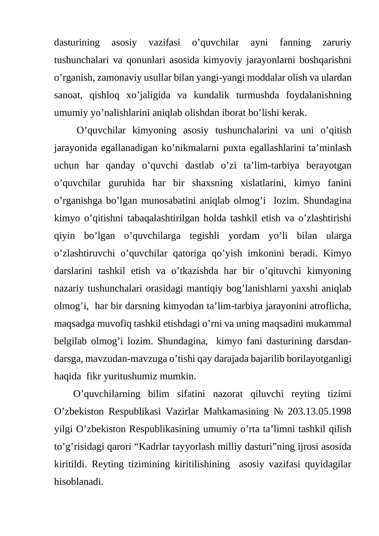 Kimyo fanini o’quvchilarga chuqurroq, yangicha yondashib o’qitish 3