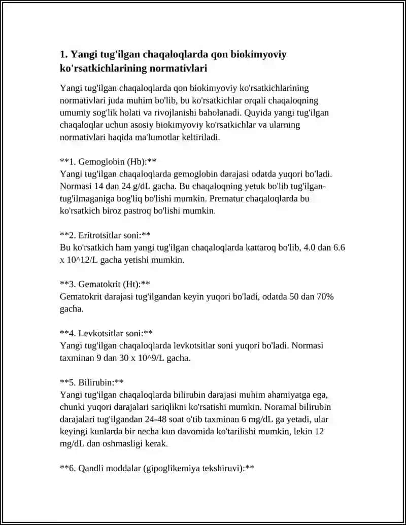 TURLI YOSHDAGI BOLALARDA ASOSIY BIOXIMIK KONSTANTALAR 3