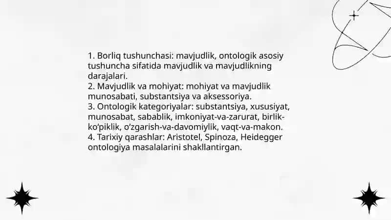 Borliq -Ontalogiya va rivojlanish falsafasi 3
