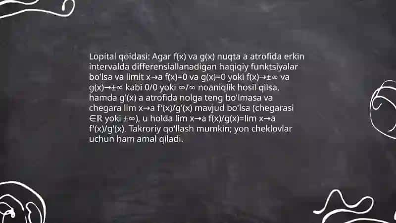 Lopital qoidasi 3