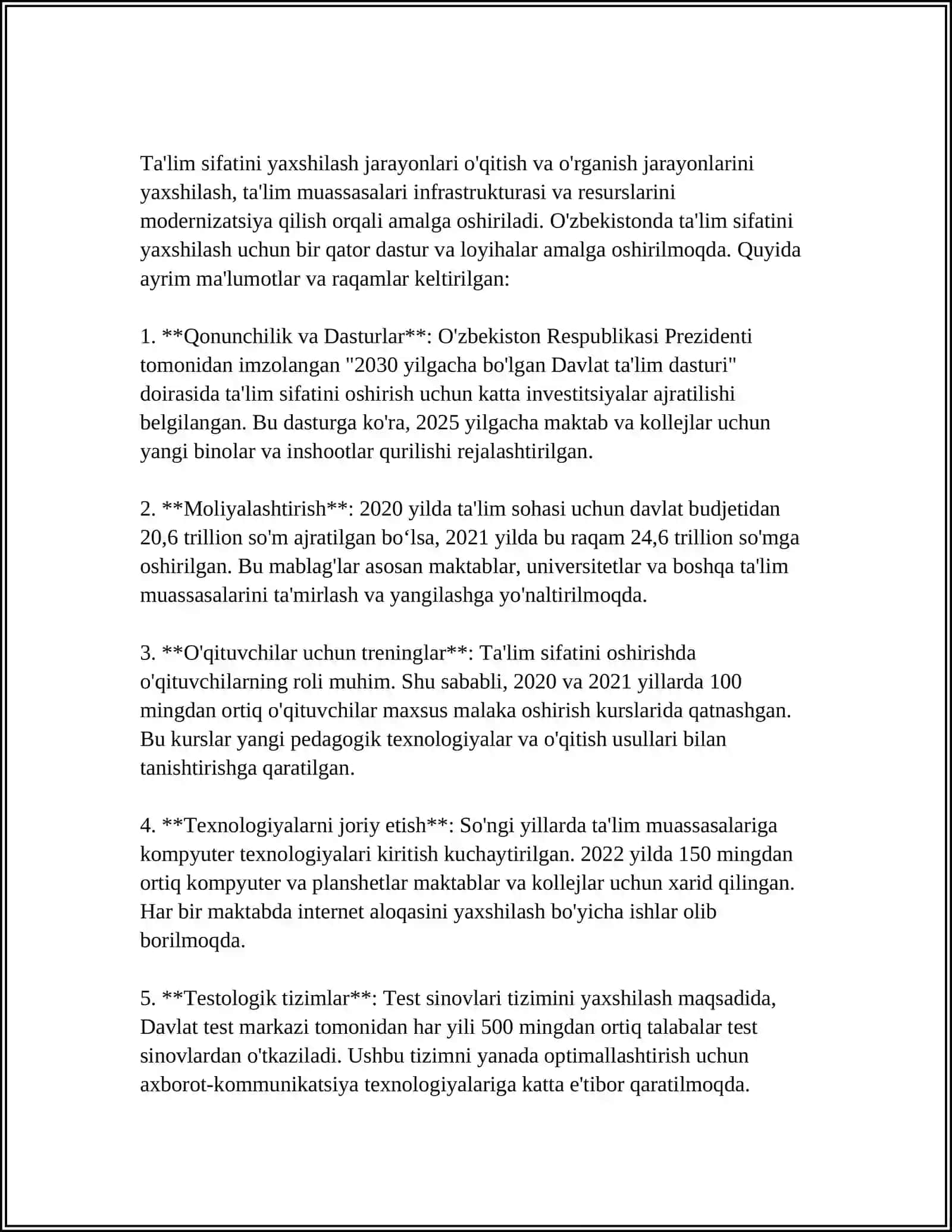 OLIY TA’LIMDAGI O’ZGARISHLARNING ASOSIY YO’NALISHLARI 3