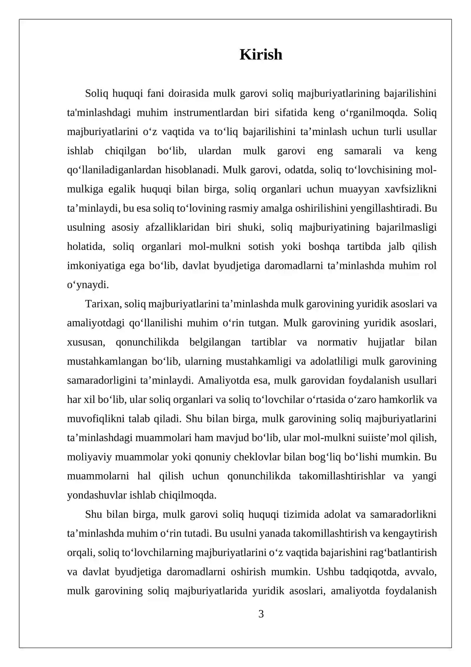 MULK GAROVI SOLIQ MAJBURIYATINGING BAJARILISHINI TA'MINLASH USULI SIFATIDA 3