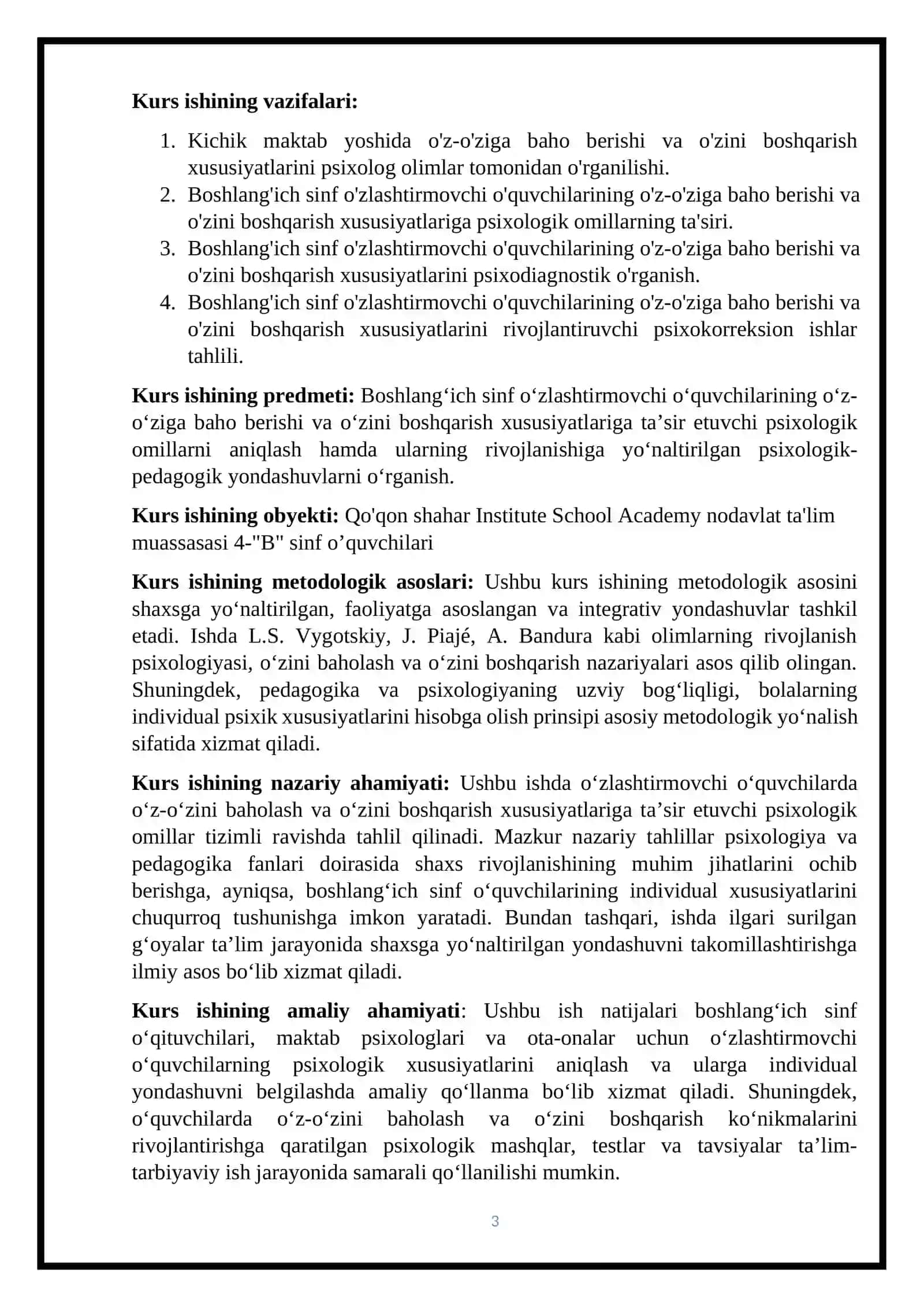 O'quvchilarning o'z-o'ziga baho berish va boshqarish xususiyatlari 3