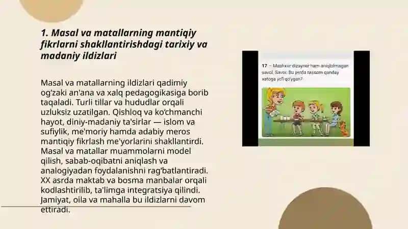 Masal va matallarning mantiqiy fikrlarini rivojlantirishdagi ahamiyati 3