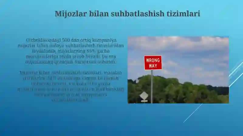 Mijozlar bilan suhbatlashish tizimlari 3