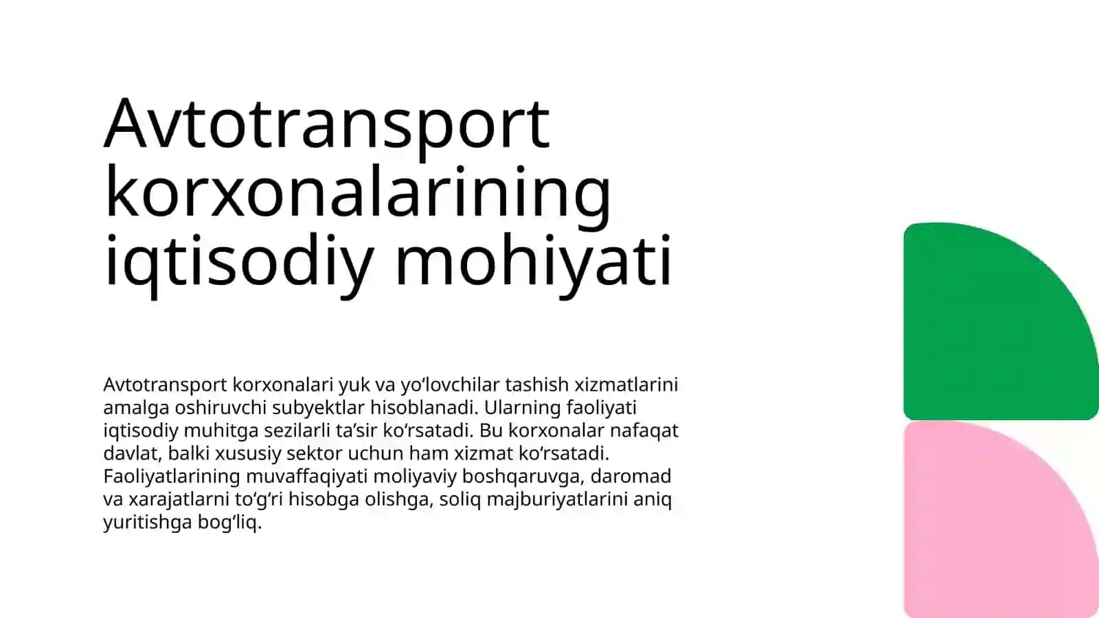 Avtotransport korxonalari moliyaviy faoliyati 3