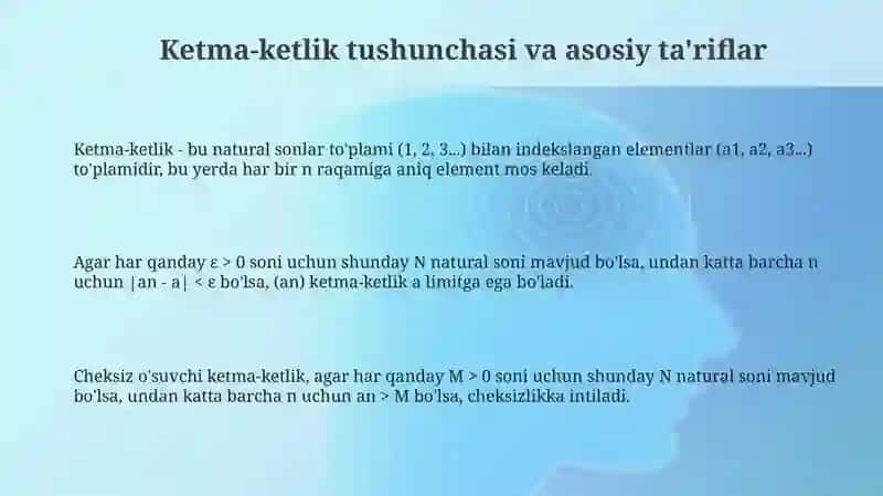 Ketma ketlik va ularning limitlari 3
