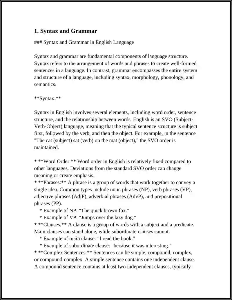 Syntax and Grammar in English Language 3