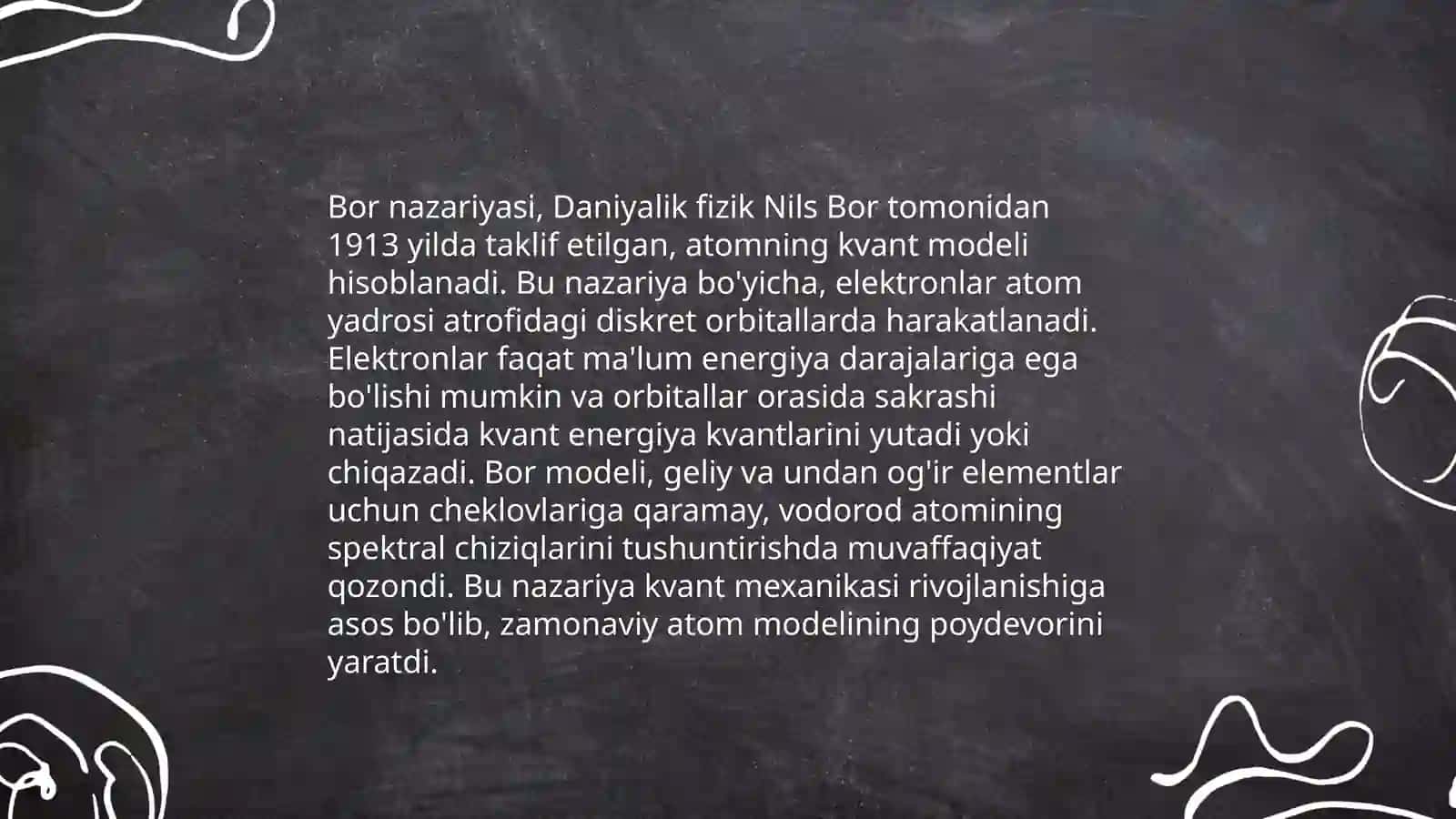 Vodorot atomi uchun Bor nazariyasi 3