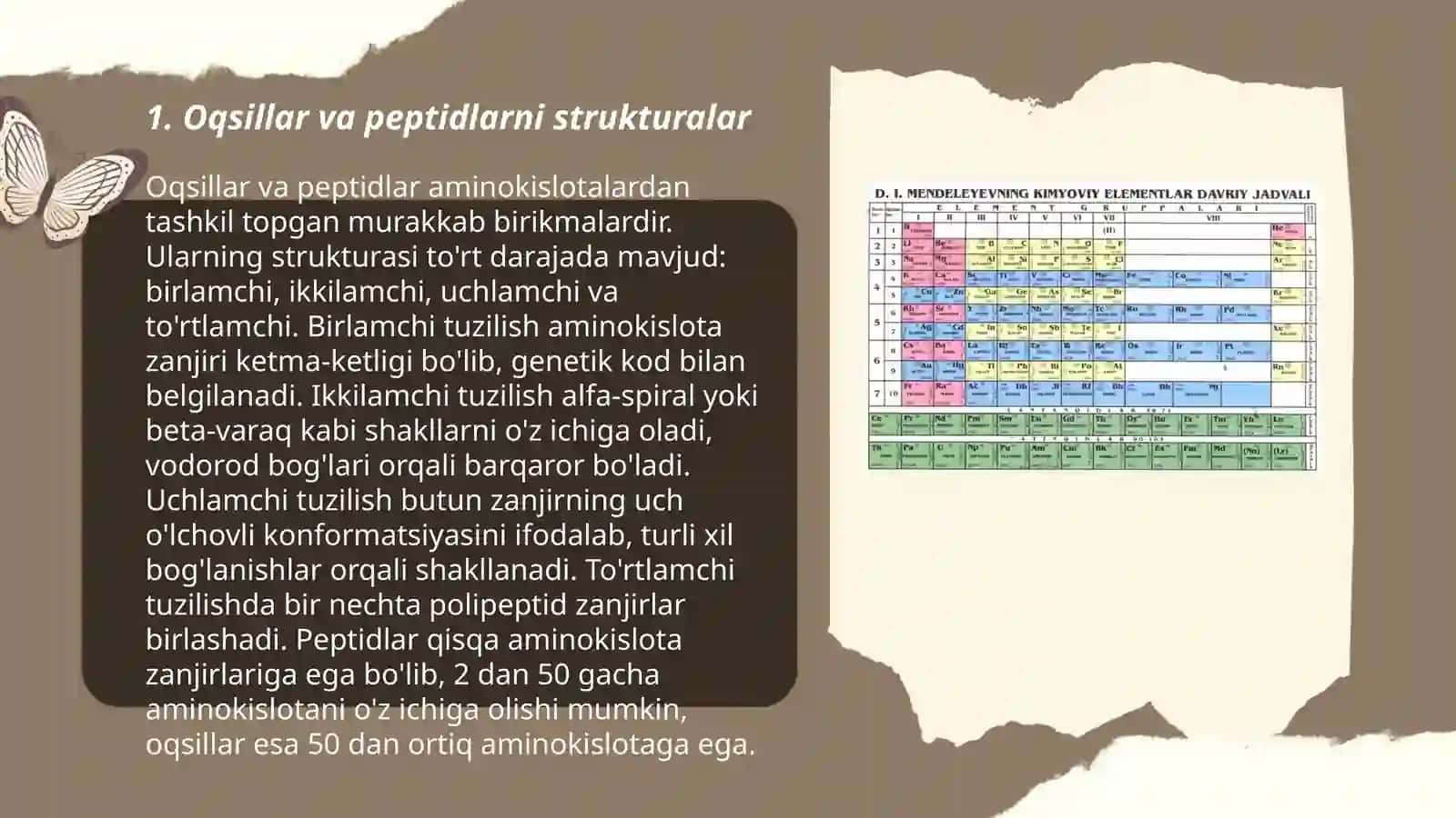 Oqsillar va peptidlarni kimyoviy tarkibini aniqlash tamoyillarini o'zlashtirish 3