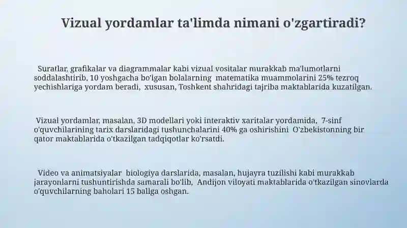 Ko'rgazmali Qurollardan foydalanish afzalliklari 3