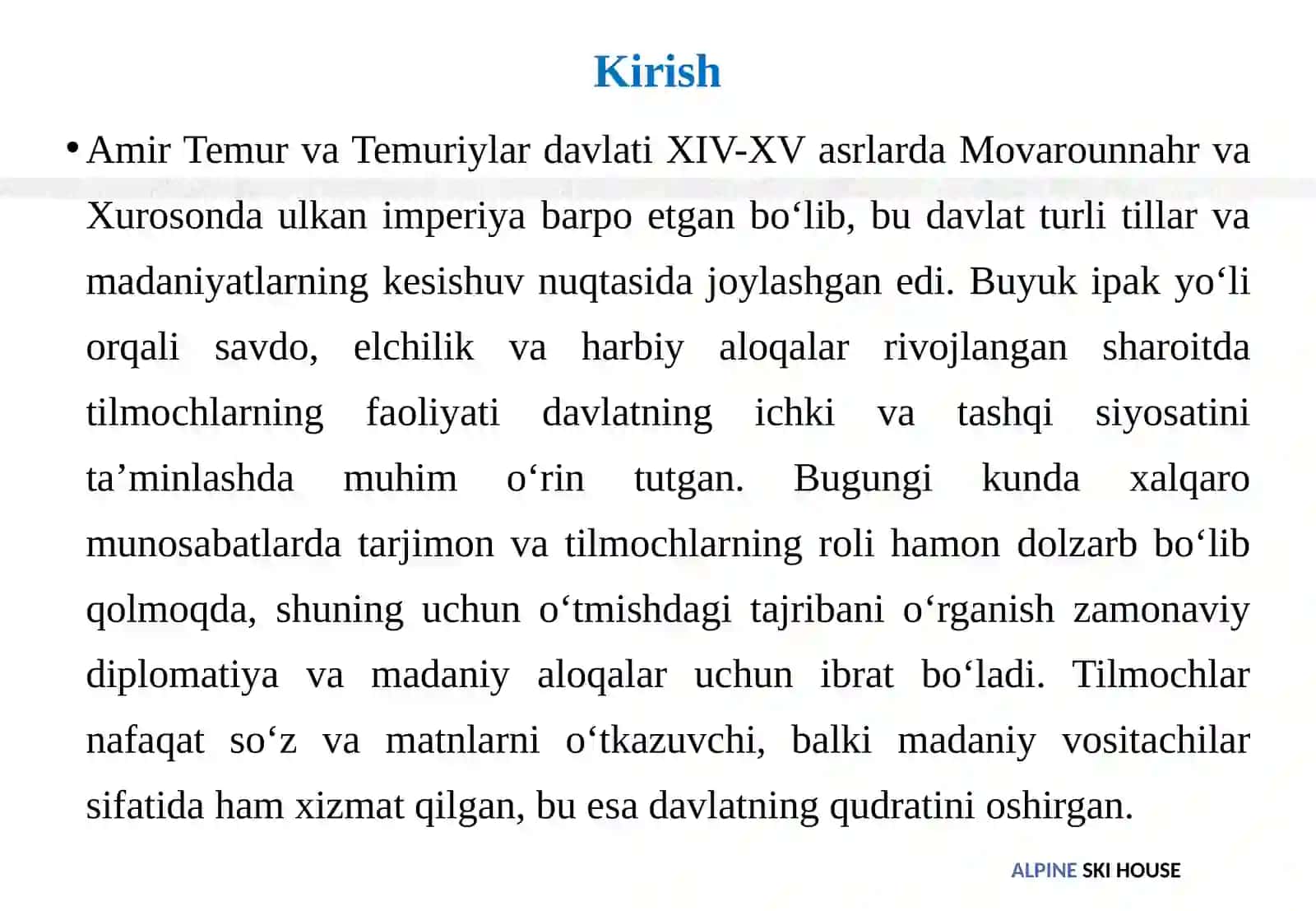 Amir Temur va Temuriy davlatida tilmochlarning hayot tarsi 3