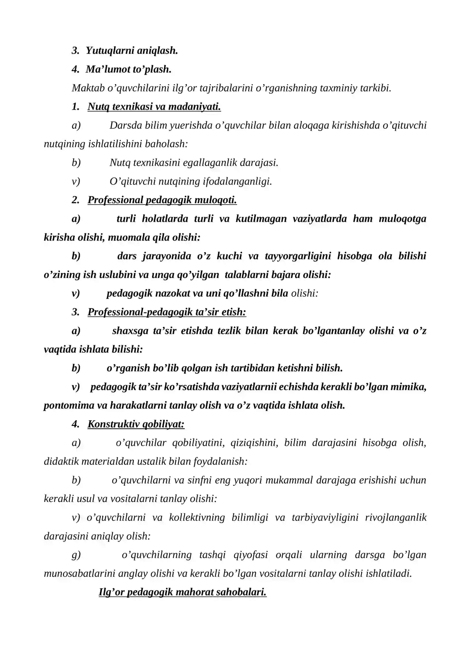 O'qituvchining ilg'or pedagogik tajribalarini to'plashi va amaliyotda qo'llashi 3