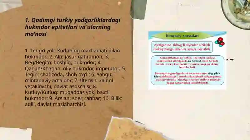 Turkiy manbalarda qoʻllangan sifatlarni aniqlab, izohini berish 3