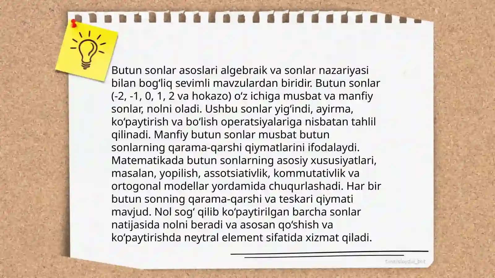 Butun sonlar ustida arifmetik amallar 3