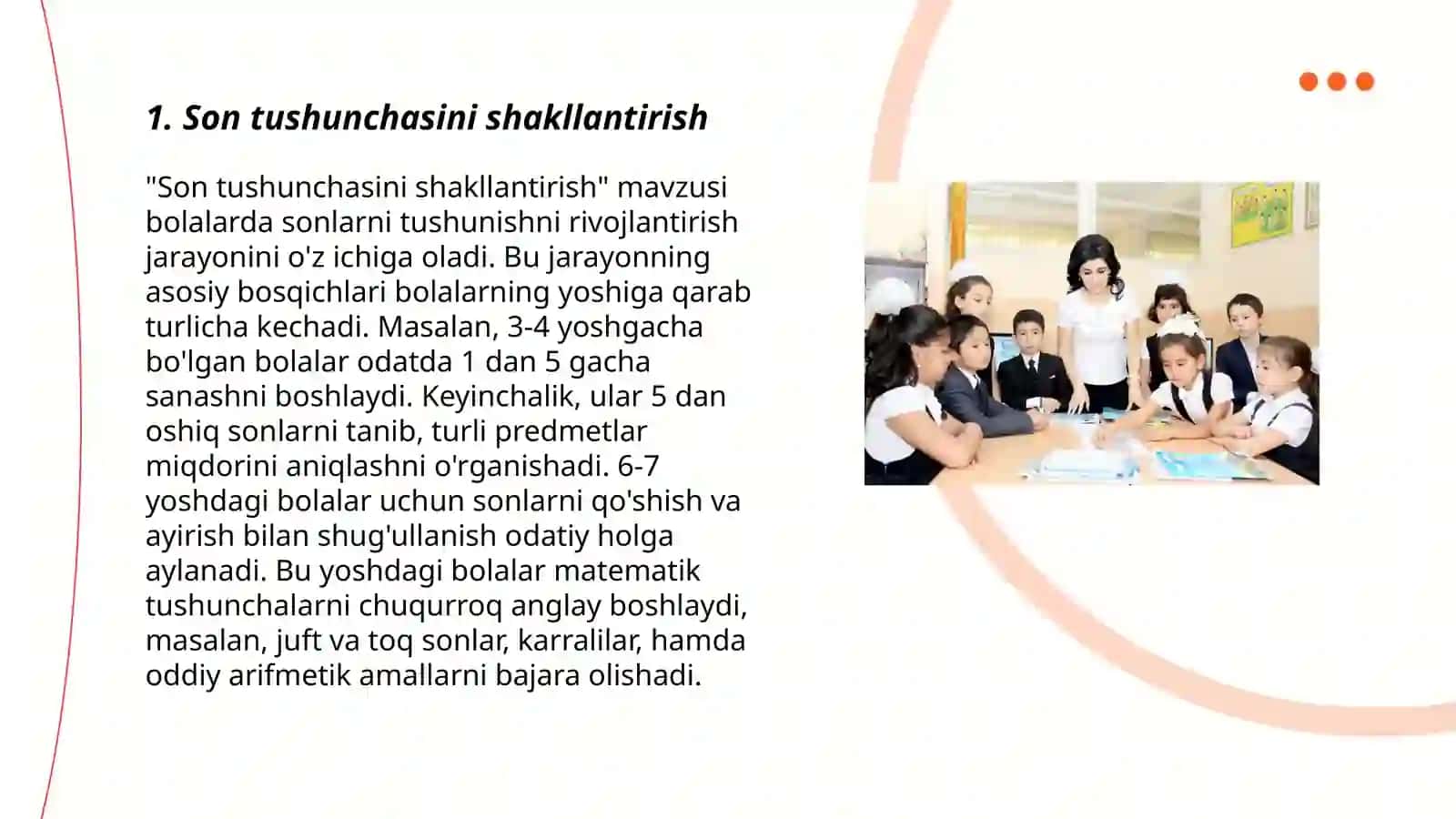 Son va sanoq tushunchalarini shakllantirish bosqichlari 3
