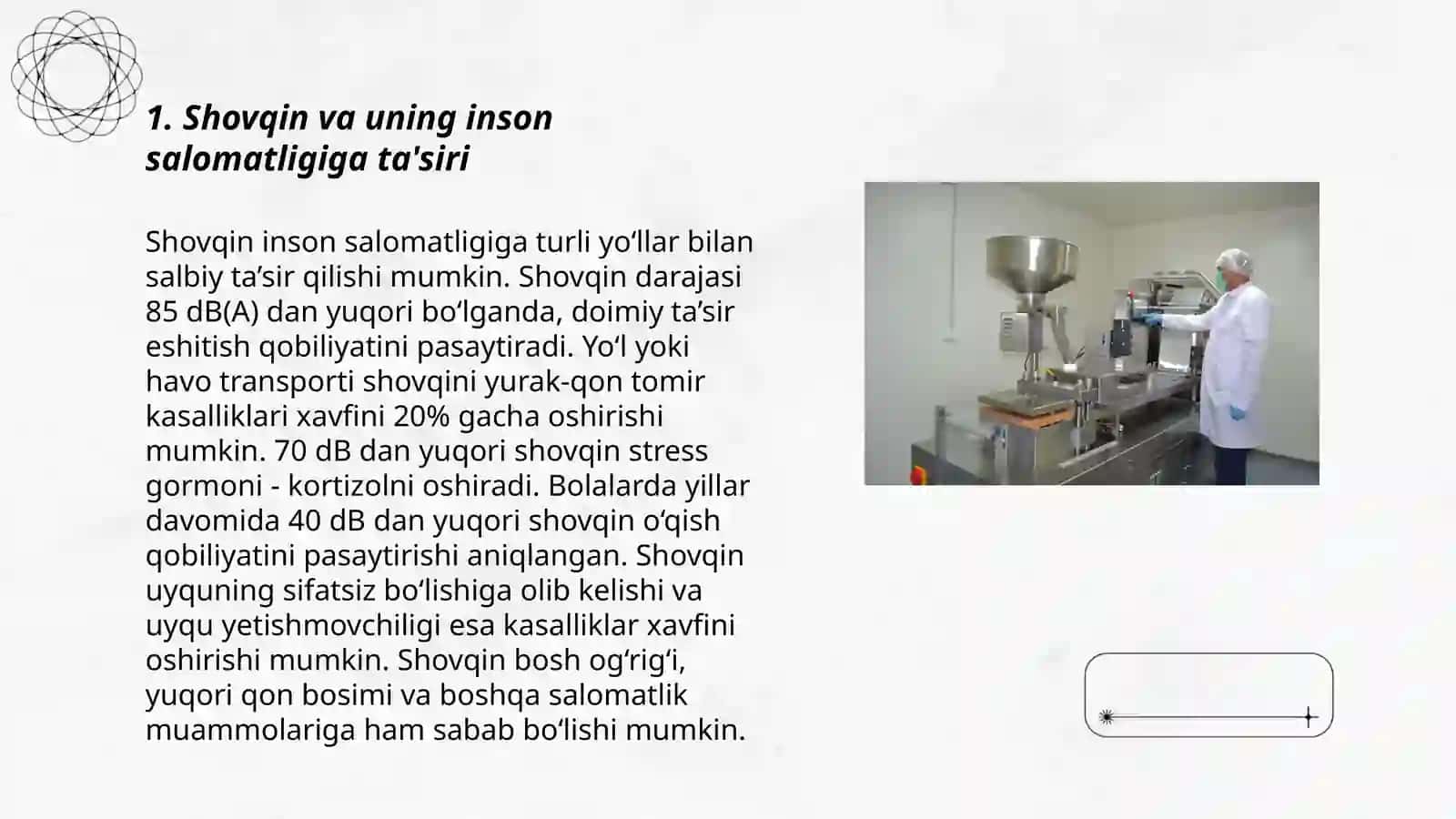 Korxonalarda shovqin darajasi qoʻyiladigan sanitarik gigiyenik talablar 3