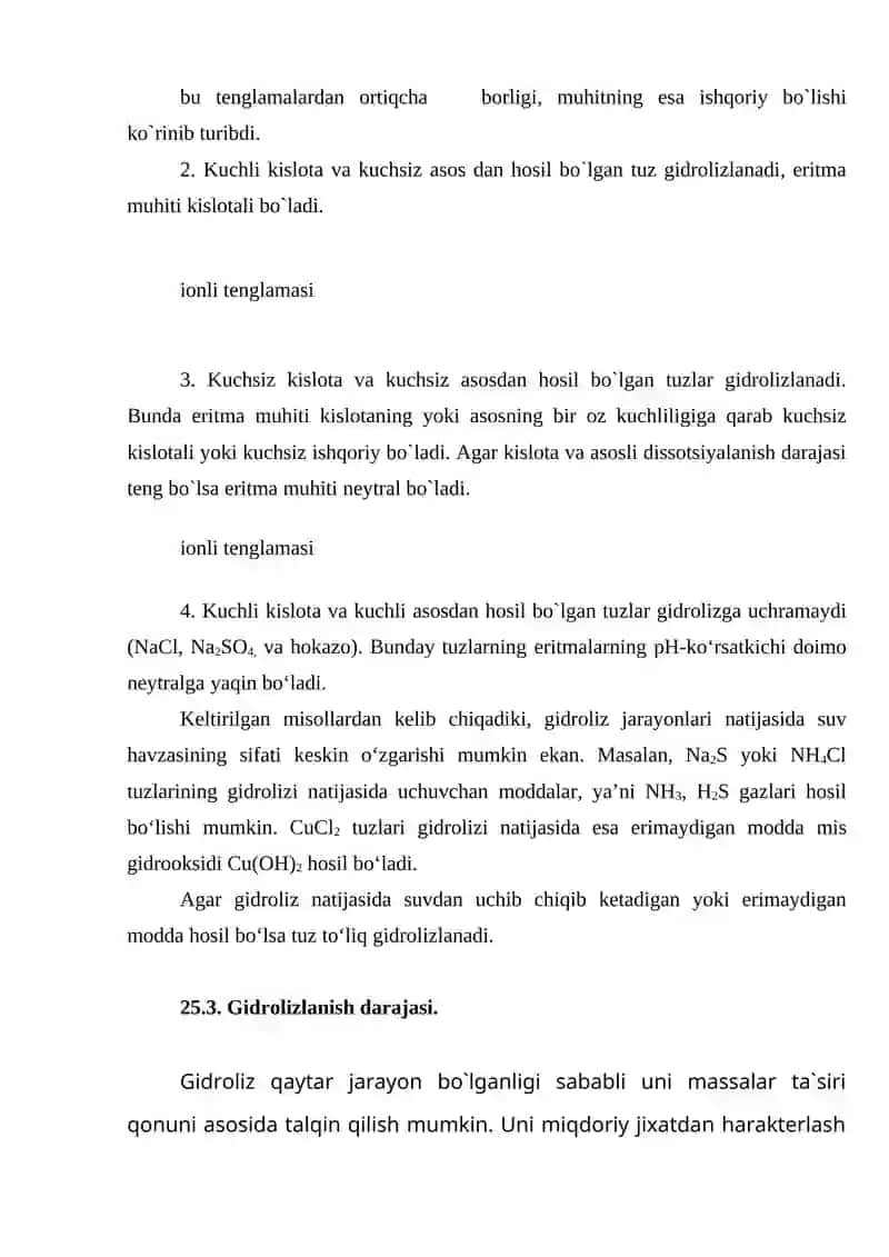 25-mavzu. Tabiiy suv xavzalaridagi gidroliz jarayonlari 3