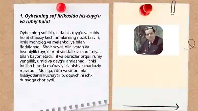 Oybekning sof lirikasida his-tuygʻu va ruhiy holat 3