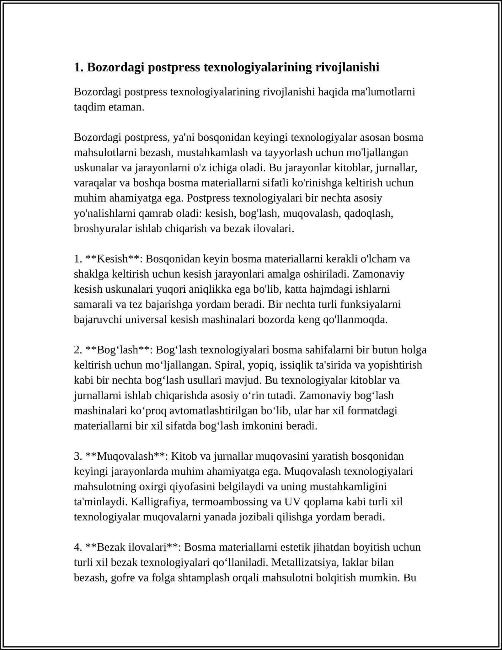 POSTPRESS JARAYONLARI TEXNOLOGIYASINIG RIVOJLANISH BOSQICHLARI VA TENDENSIYALARI 3