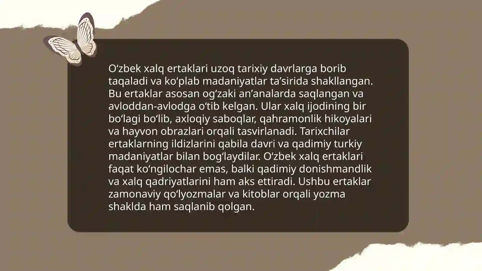 O'zbek xalq ertaklari 3