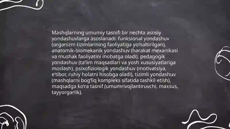 Mashqlarning tasnifi 3