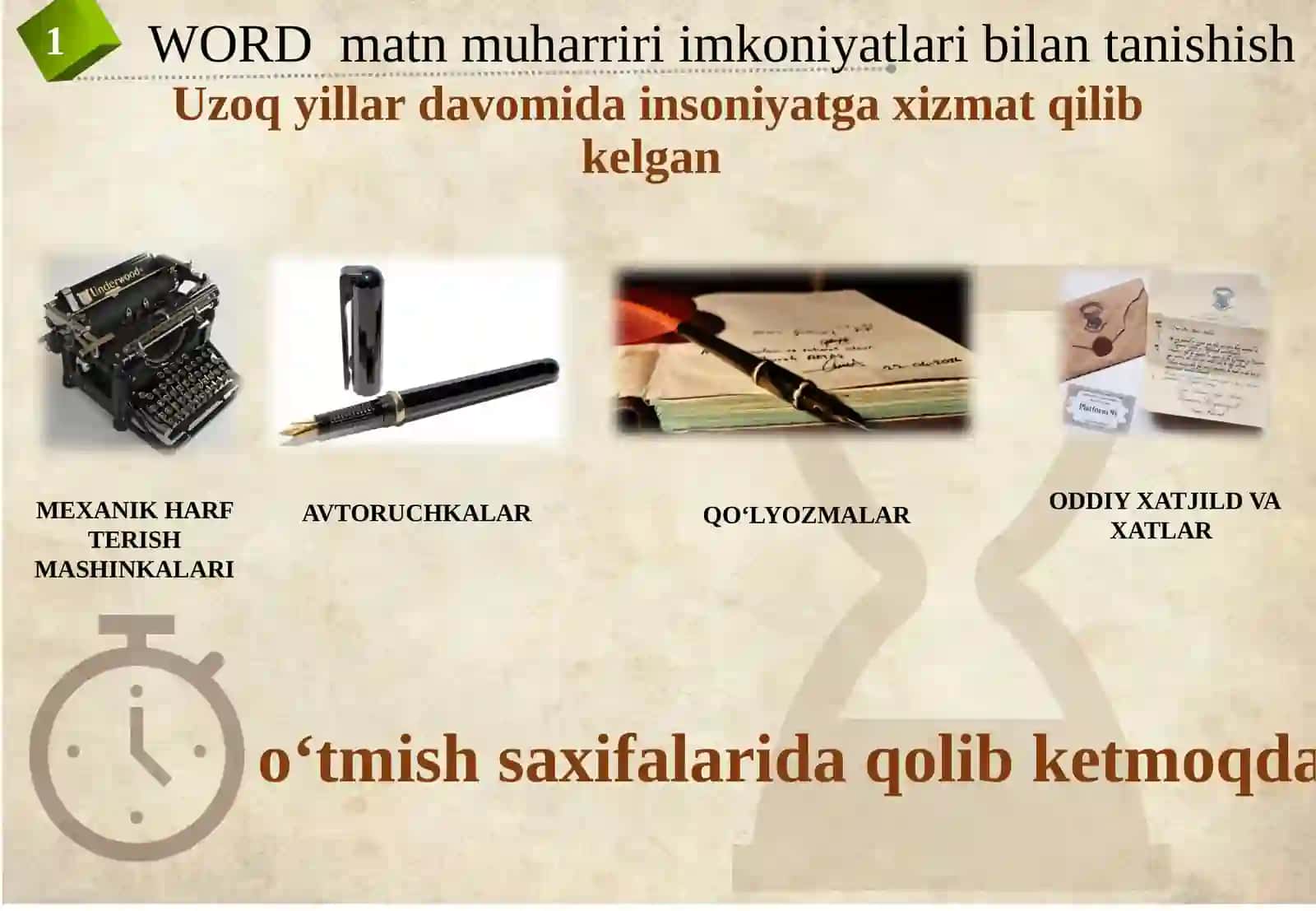 Zamonaviy matn muharrirlari. Word matn prosessori. Matnli hujjat muharrirlari, ularning vazifalari va imkoniyatlari 3