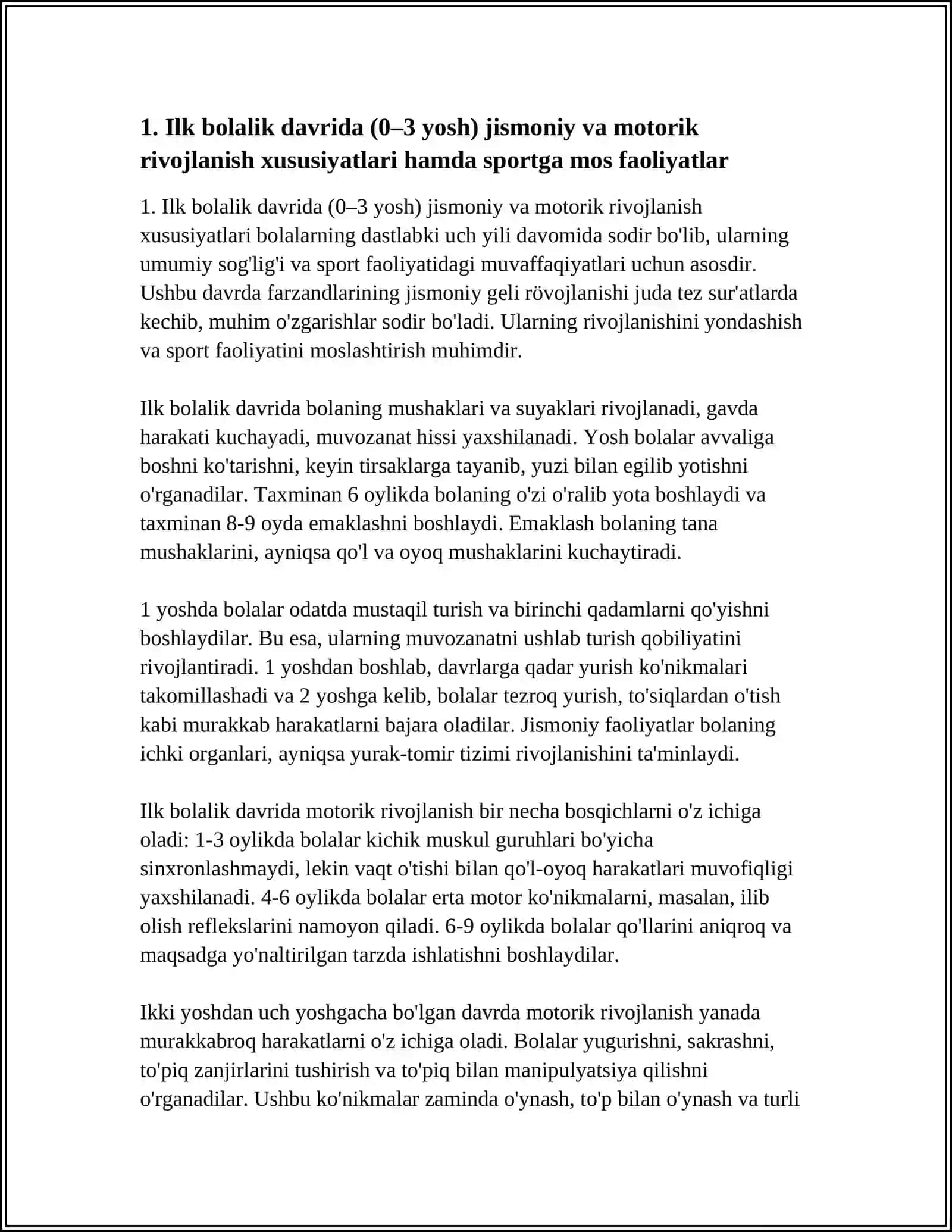 SPORT FAOLIYATI JARAYONIDA YOSH XUSUSIYATLARINI HISOBGA OLISH VA YOSHNI DAVRLARGA BO'LINISHI 3