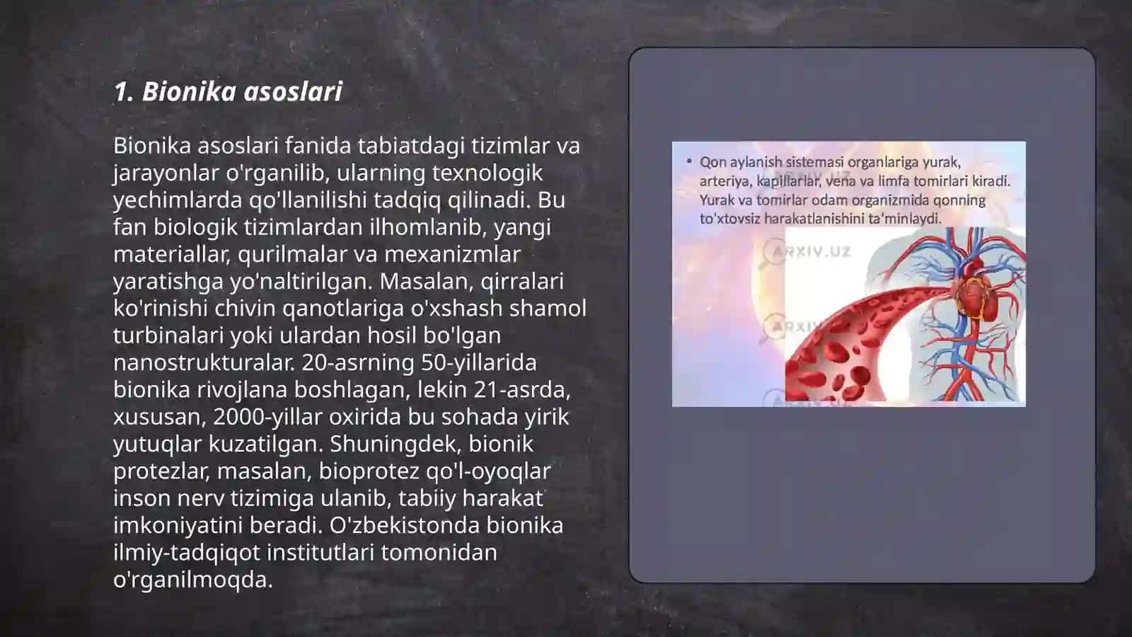 Bionika asoslari va uni inson xayotidagi o‘rni 3
