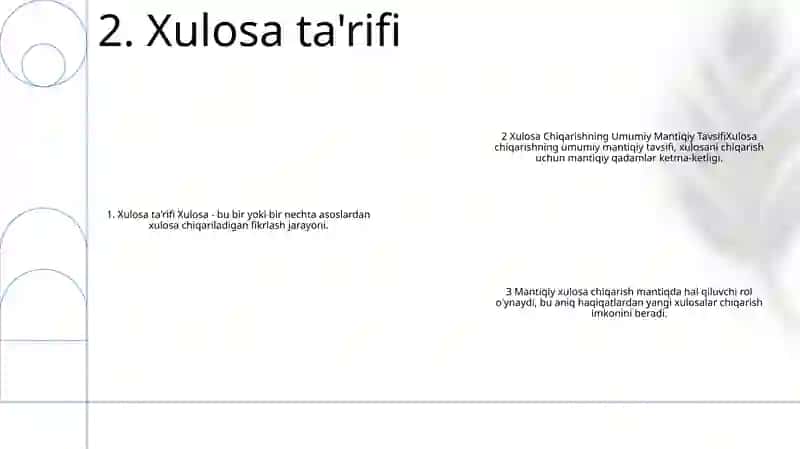 Xulosa Chiqarishning Umumiy Mantiqiy Tavsifi 3