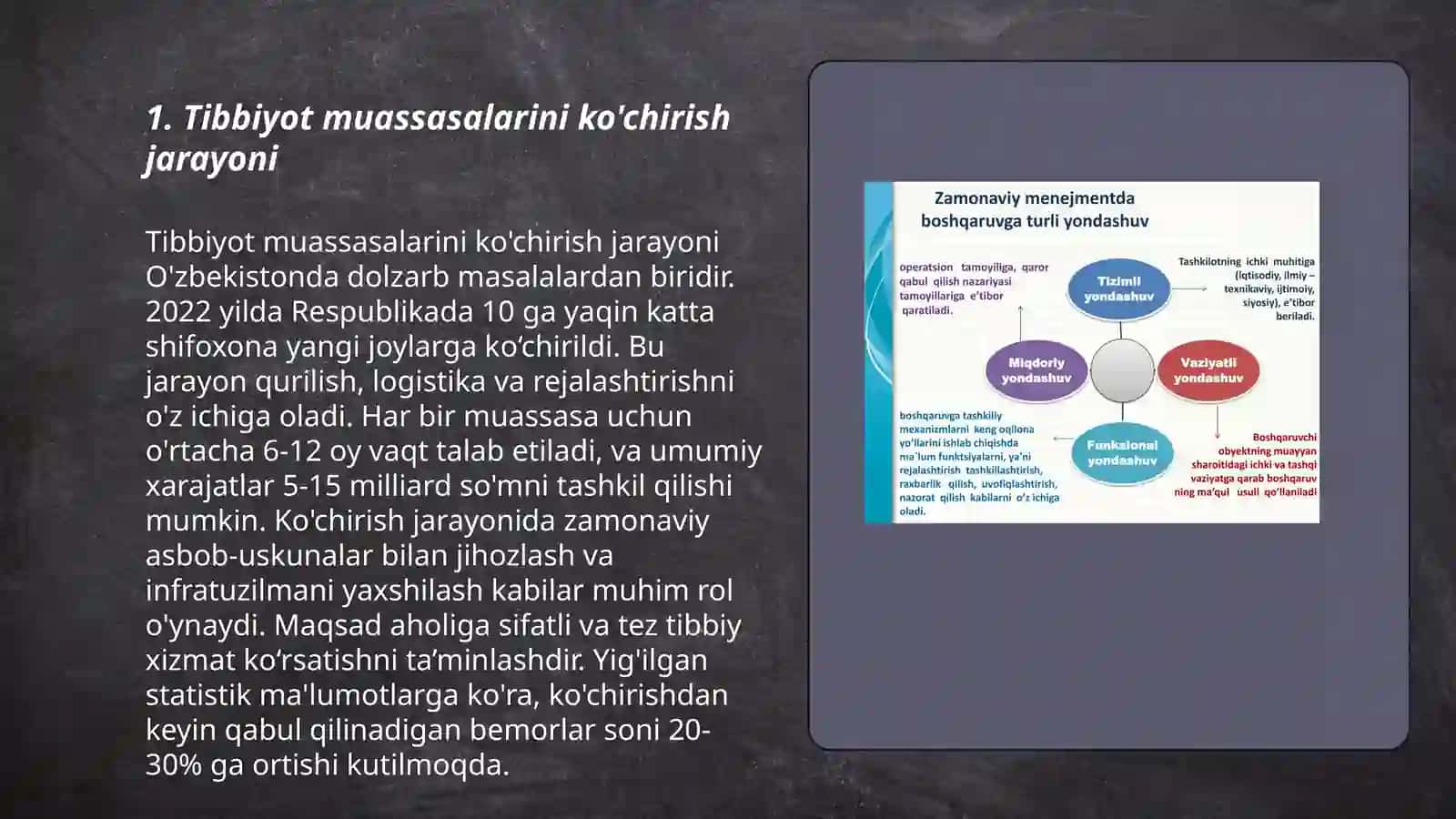 Tibbiy muassasalarni ko'chirish, joylashtirish va faoliyatini tashkil etish 3