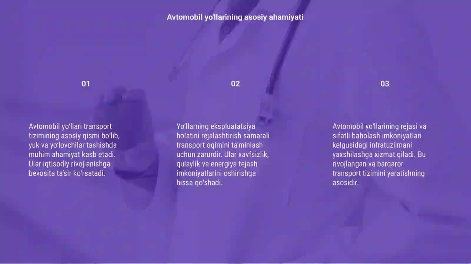 Avtomobil yo'llarining transport ekspluatatsion ko'rsatkichlarini rejalashtirish va baholash 3