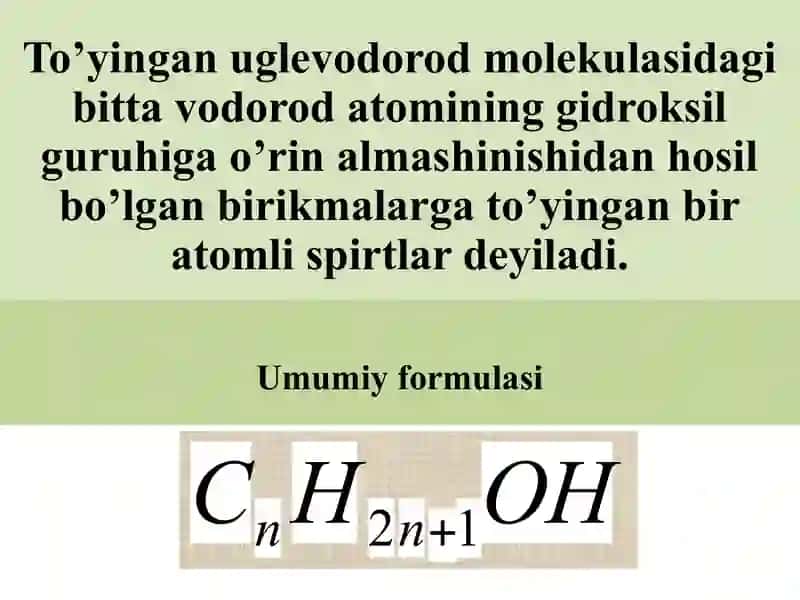 Gidroksi birikmalar. Spirtlar 3