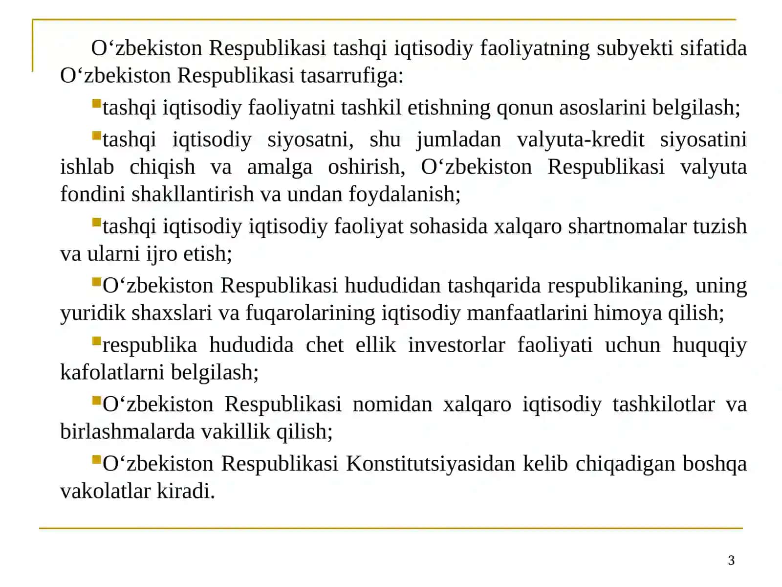O'zbekistonda tashqi iqtisodiy faoliyat va uning asosiy tamoyillari 3