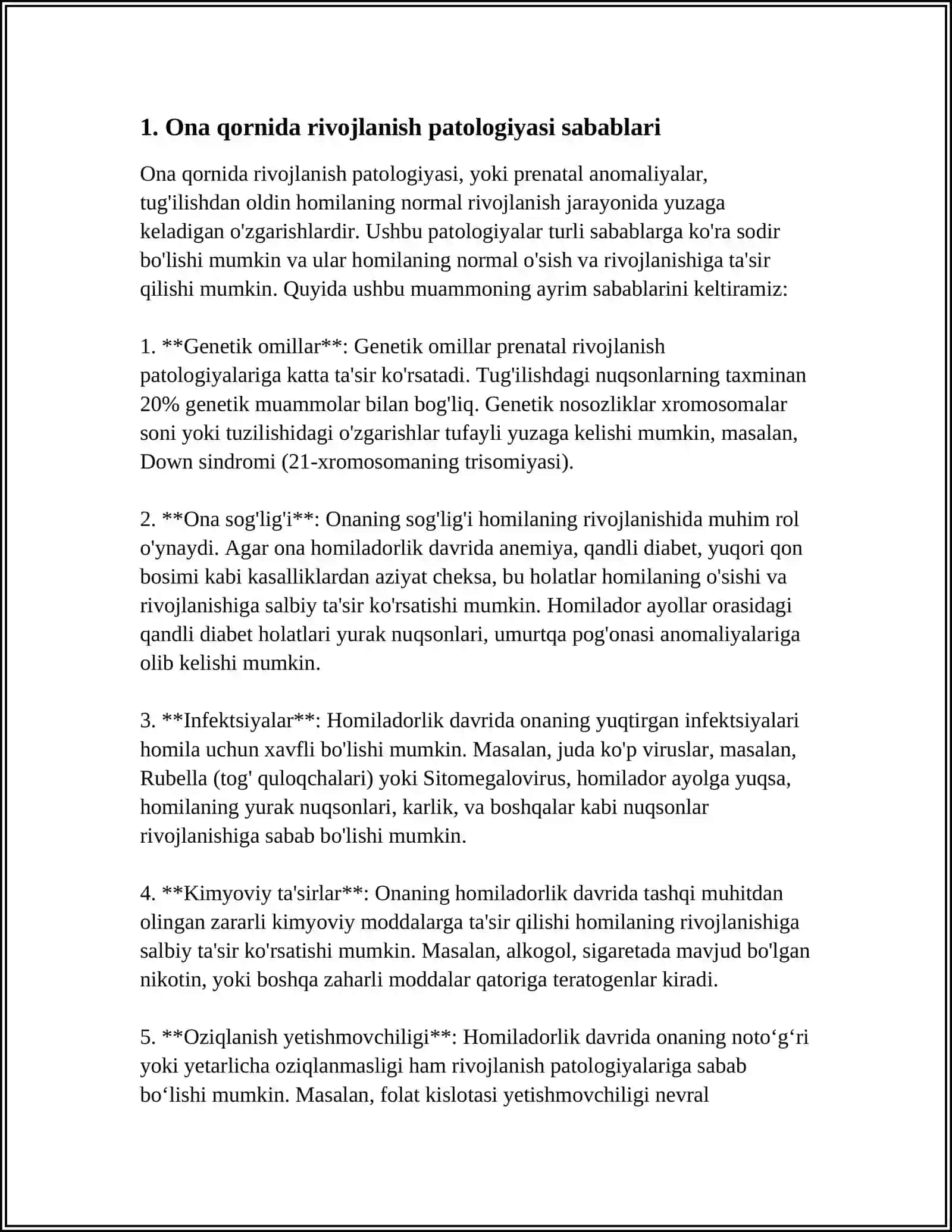 ONA QORNIDA RIVOJLANISH PATOLOGIYASI 3
