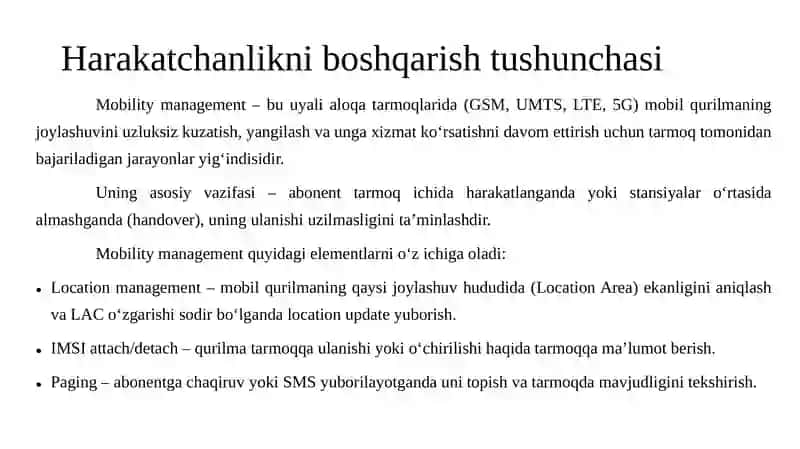 Zamonaviy kirish tarmoqlaridagi harakatchanlikni boshqarish: Tarmoq qavati (Network Layer) masalalari va marshrutlash (Routing) 3