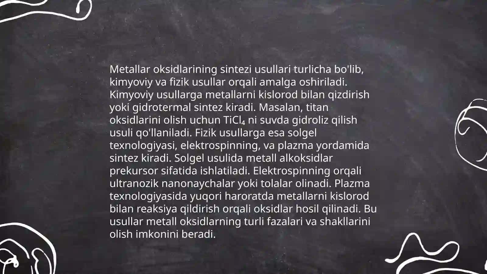 Metallar va metallmaslar oksidlarining sintezi 3