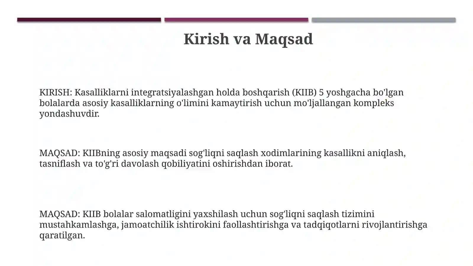 Bolalar kasalliklarini integrallashgan usulda olib borish 3