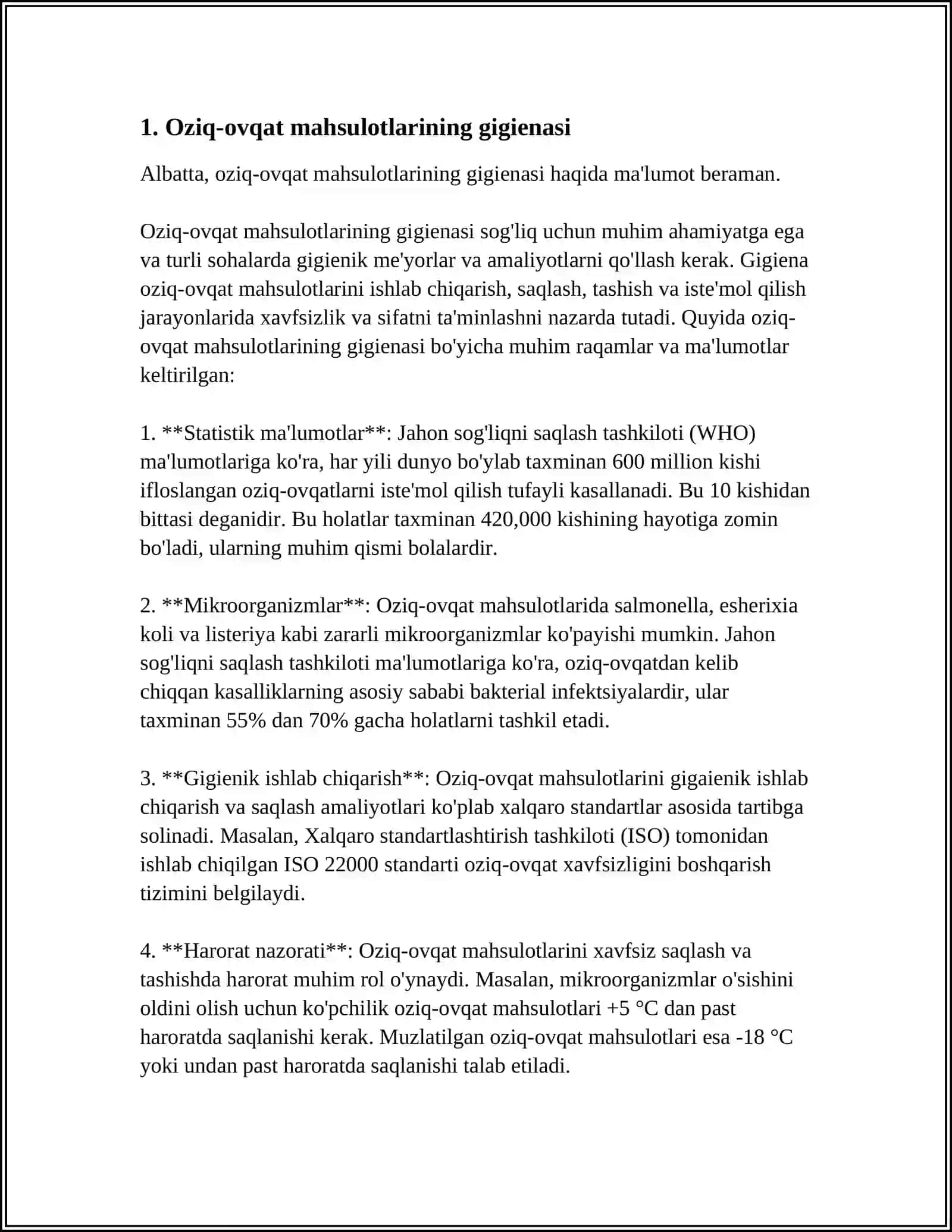 HOM-ASHYO VA TAYYOR MAHSULOTLARNING GIGIENASI 3