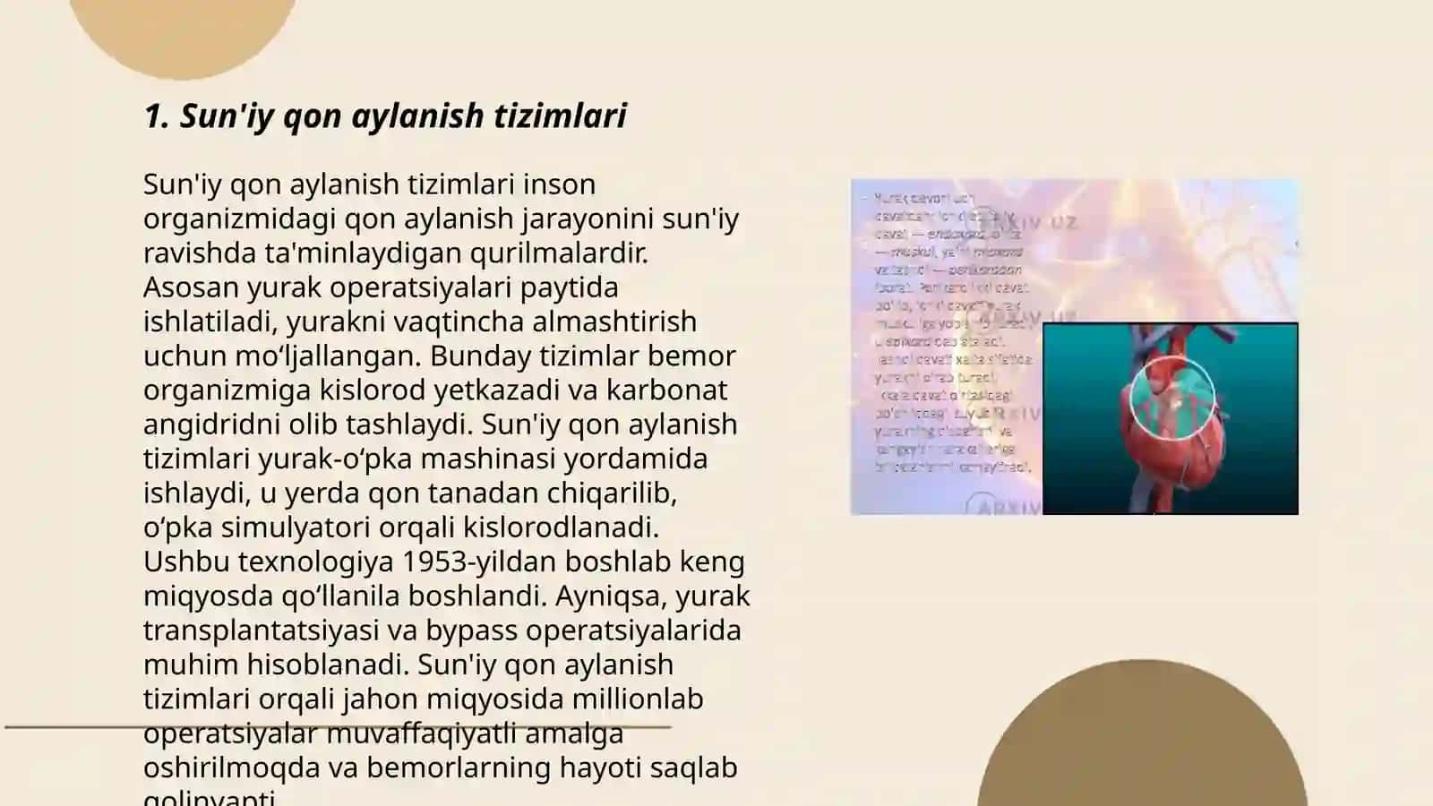 Sun'y qon aylanish, sun'iy o'pka, gemodializ apparatlari 3