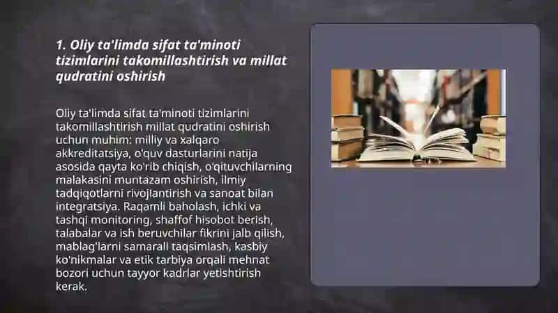 Oliy ta'limda sifat ta'minoti tizimlarini takomillashtirish va millat qudratini oshirish 3