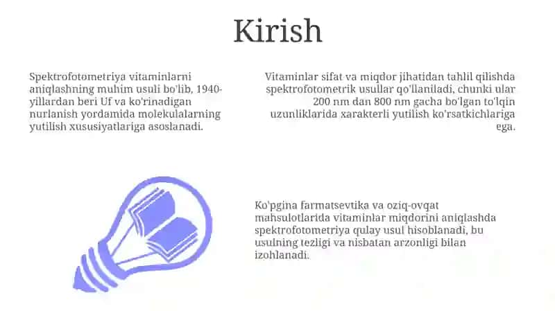 Vitaminlarni sifat va miqdorini aniqlash 3