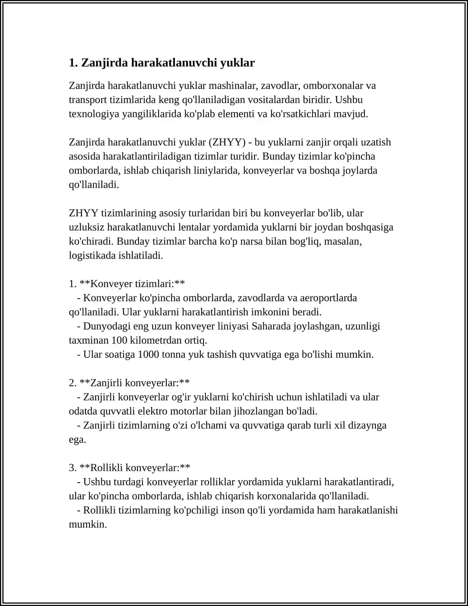 Zanjirda harakatlanuvchi yuklar (ZHYY) 3